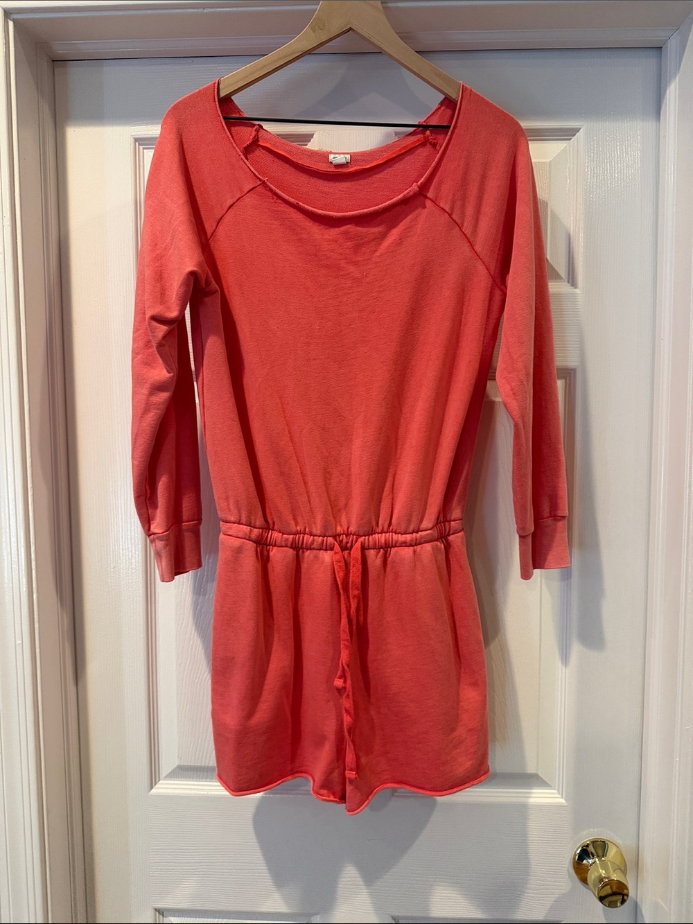 aerie Coral Long-Sleeve Romper